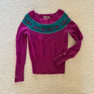 Y2K Urban Outfitters fuchsia strawberry sweater